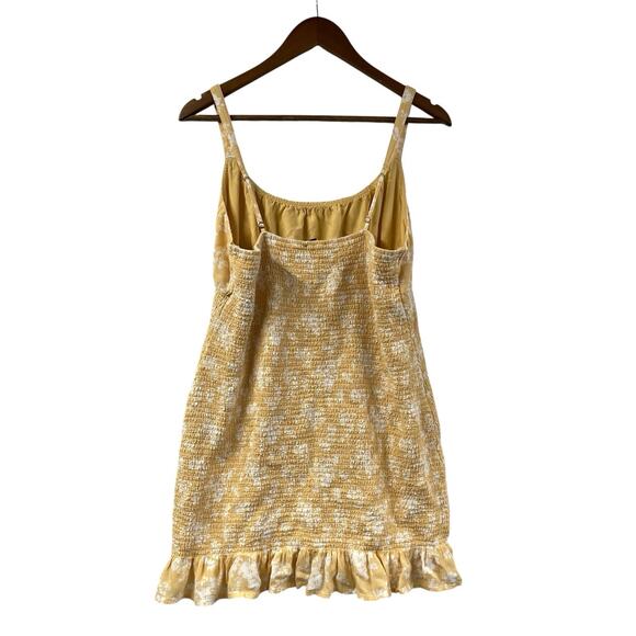 Abercrombie & Fitch Yellow Ruched Floral Mini Dress XL - Picture 4 of 7